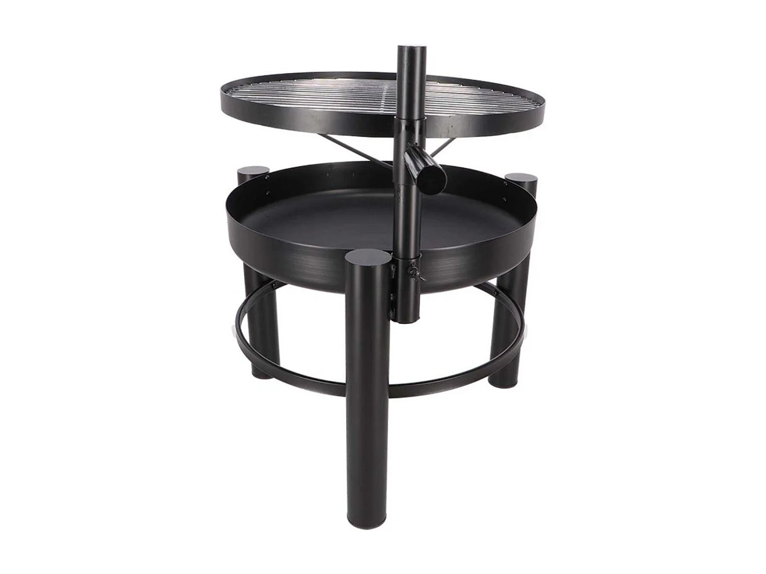 Brasero en métal avec grille de cuisson intégrée 54 x 66.5 x 69 cm