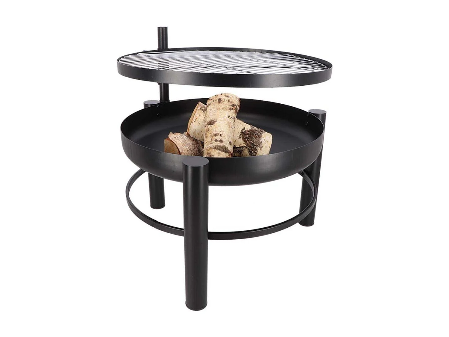 Brasero en métal avec grille de cuisson intégrée 66 x 78 x 69 cm