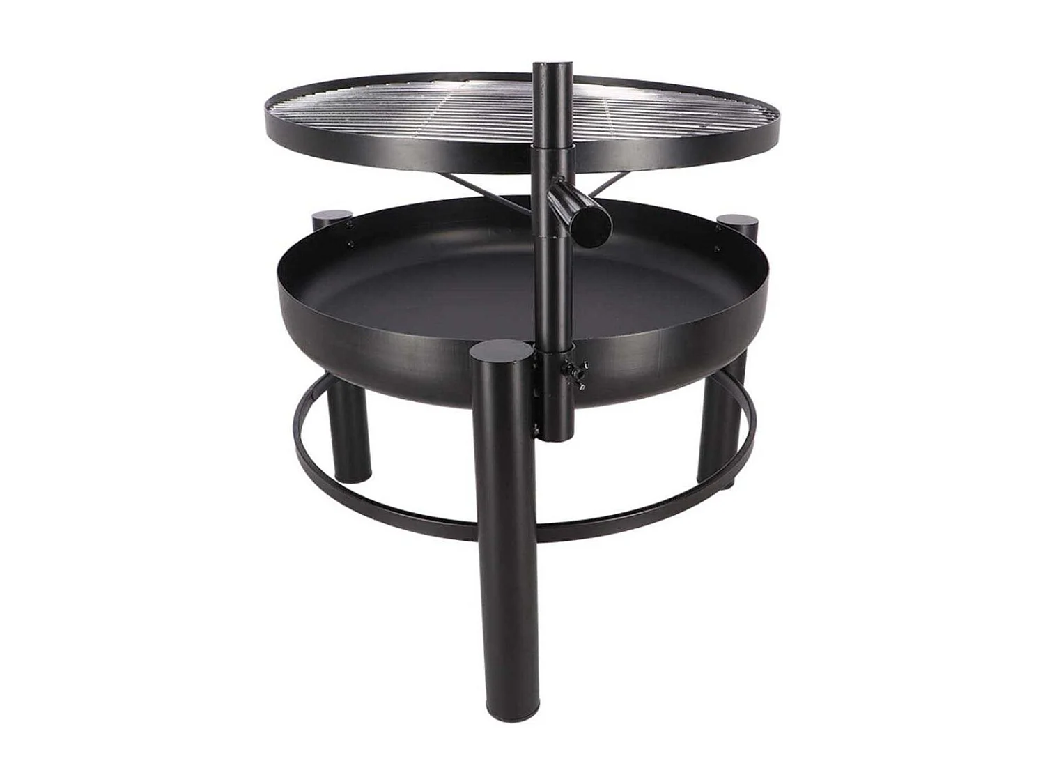 Brasero en métal avec grille de cuisson intégrée 66 x 78 x 69 cm