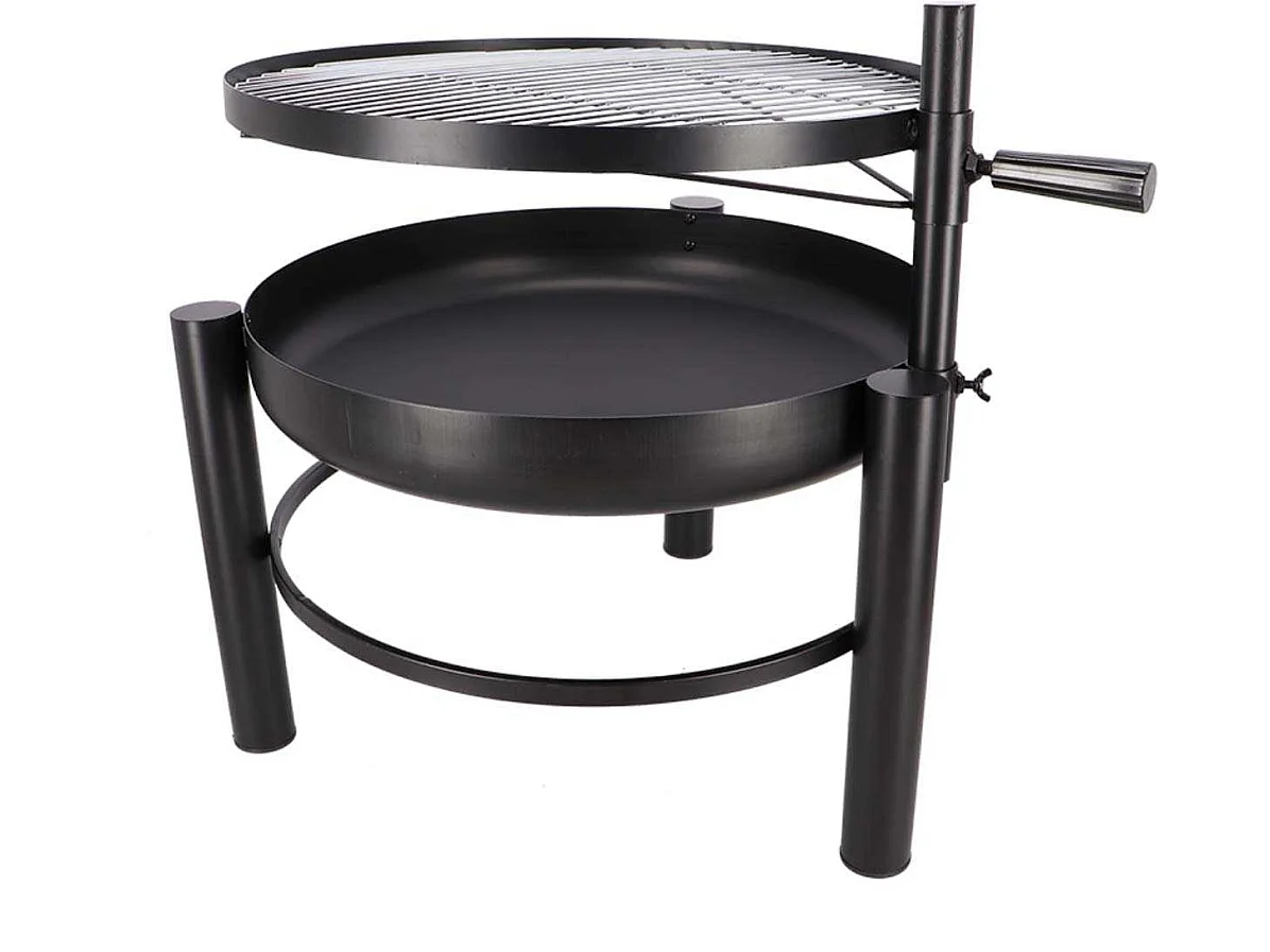 Brasero en métal avec grille de cuisson intégrée 66 x 78 x 69 cm