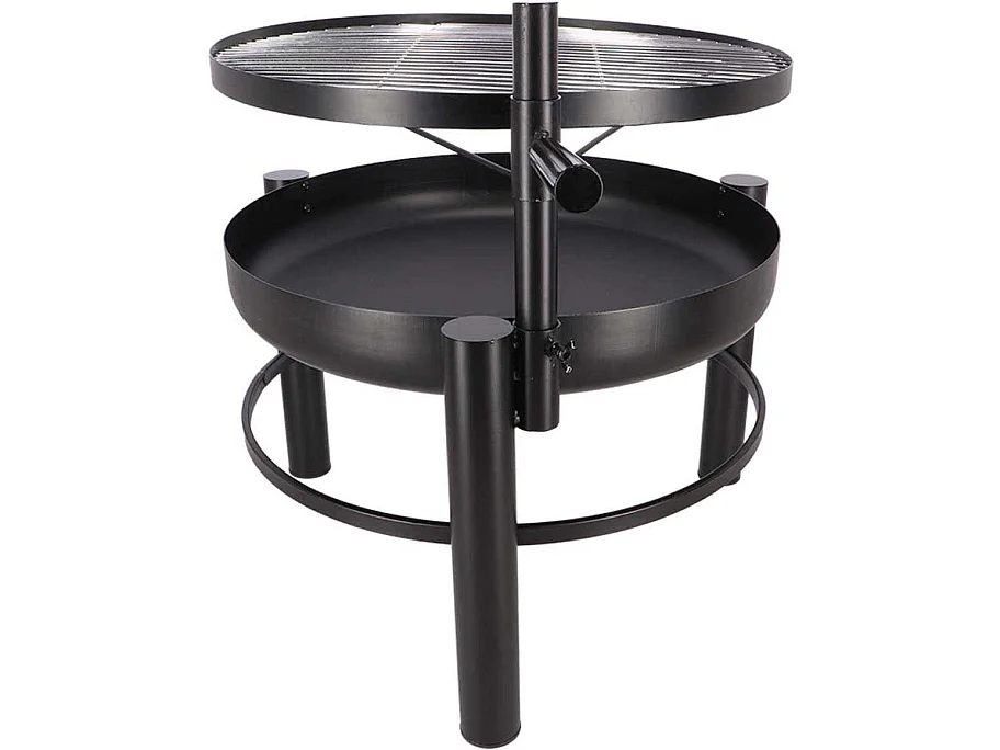 Brasero en métal avec grille de cuisson intégrée 66 x 78 x 69 cm