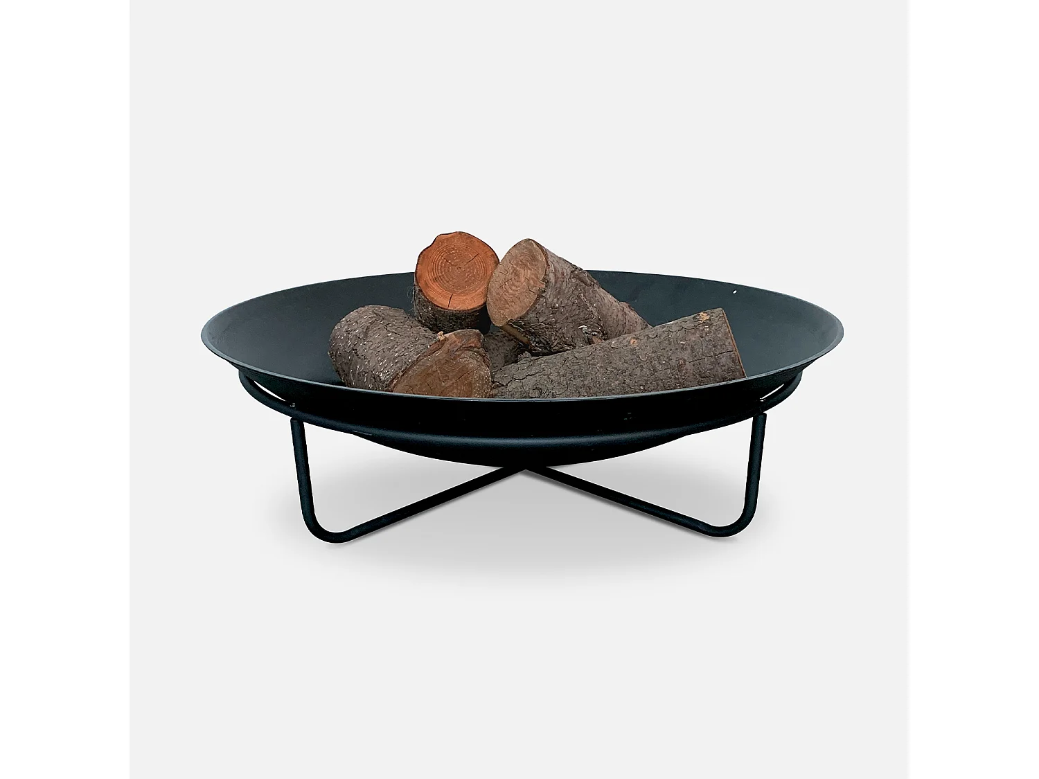 Braséro Ø90cm sur 4 pieds en fonte noir – BROMO - pieds en acier. design épuré