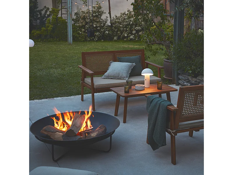 Braséro Ø90cm sur 4 pieds en fonte noir – BROMO - pieds en acier. design épuré