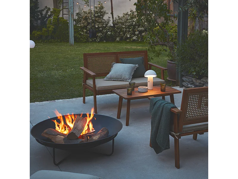 Braséro Ø90cm sur 4 pieds en fonte noir – BROMO - pieds en acier. design épuré