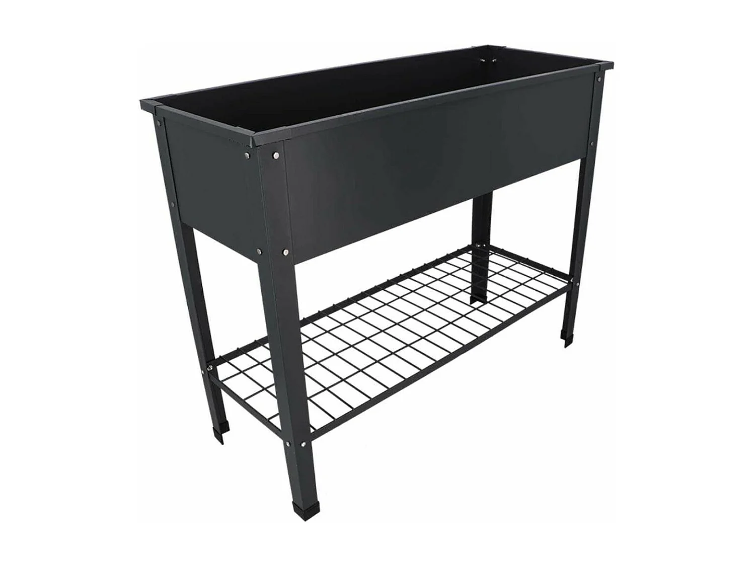 Carré potager en métal anthracite 100.5 x 40.5 x 80.5 cm