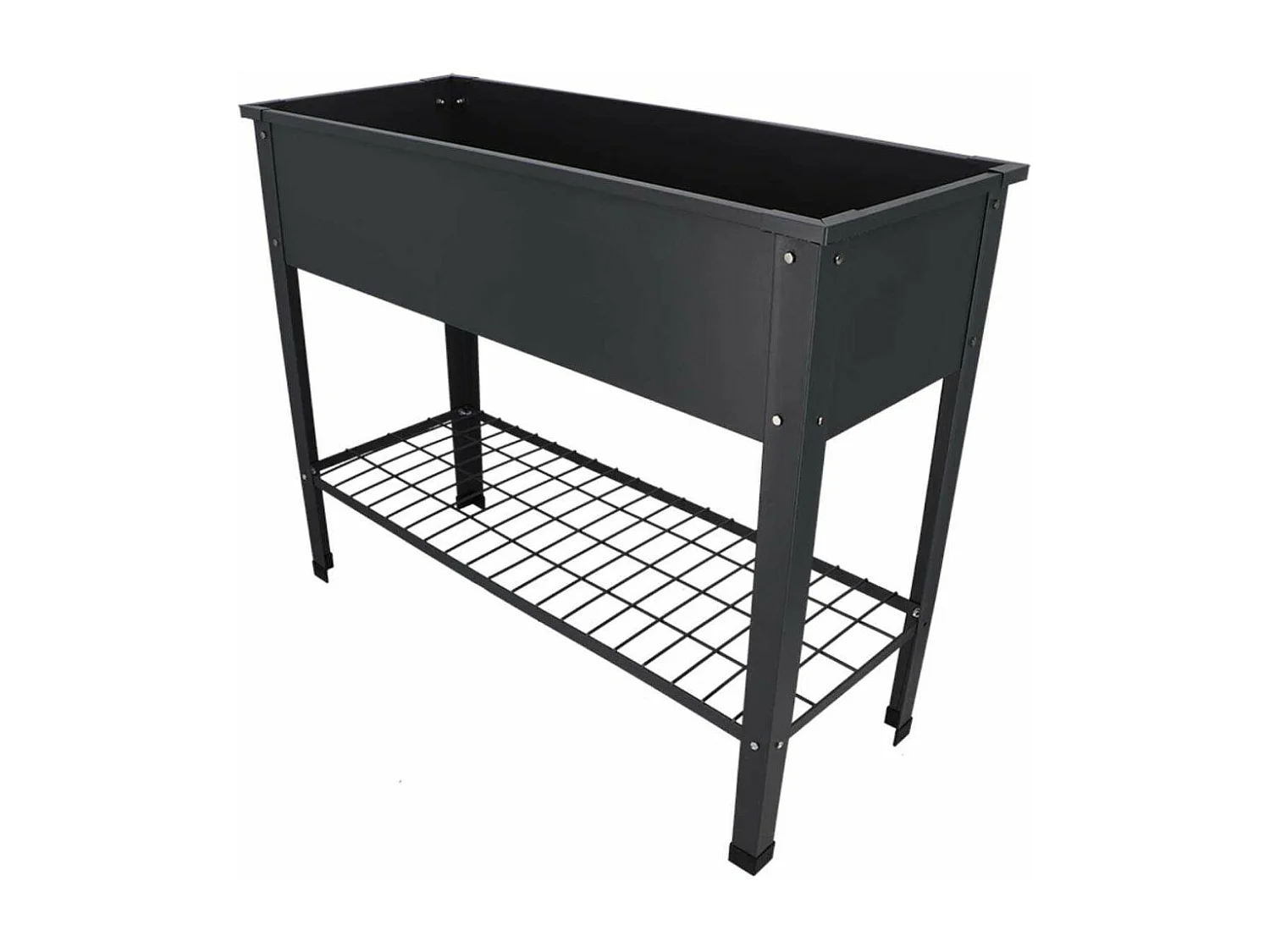 Carré potager en métal anthracite 100.5 x 40.5 x 80.5 cm