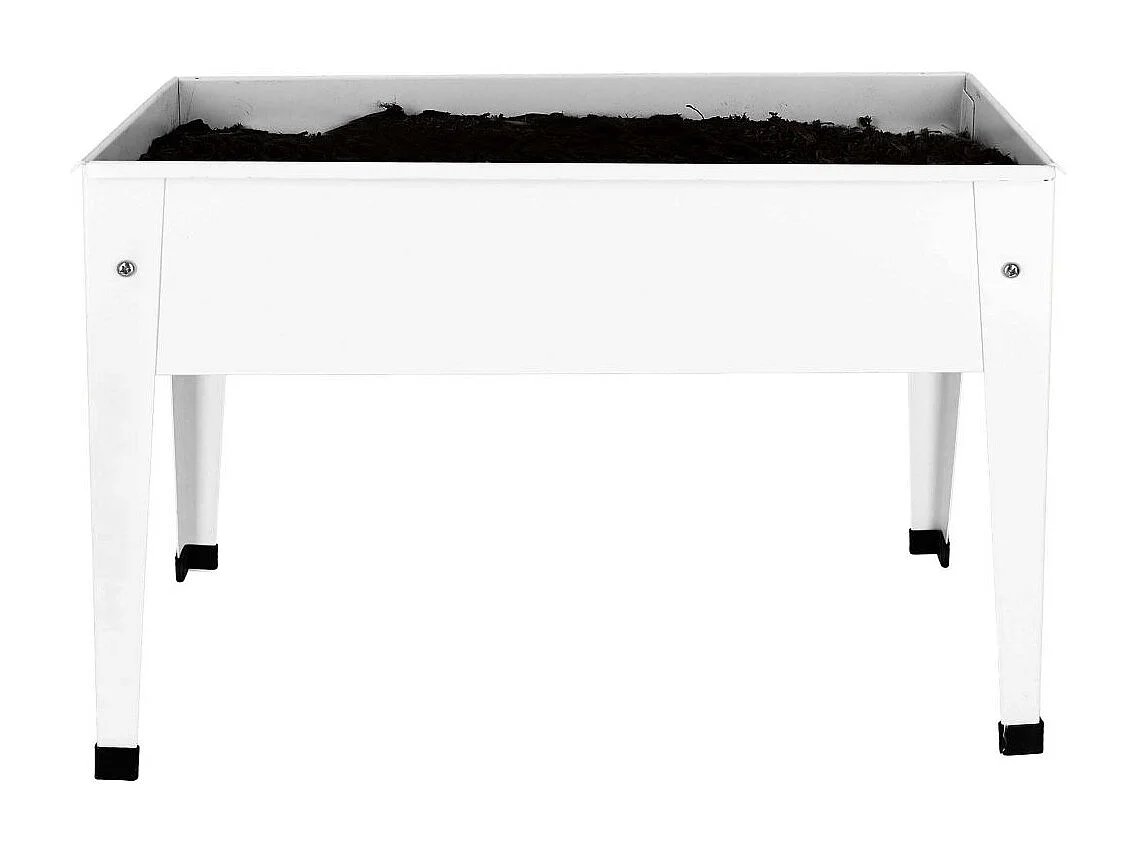 Carré potager en métal blanc 62 x 29 x 45 cm