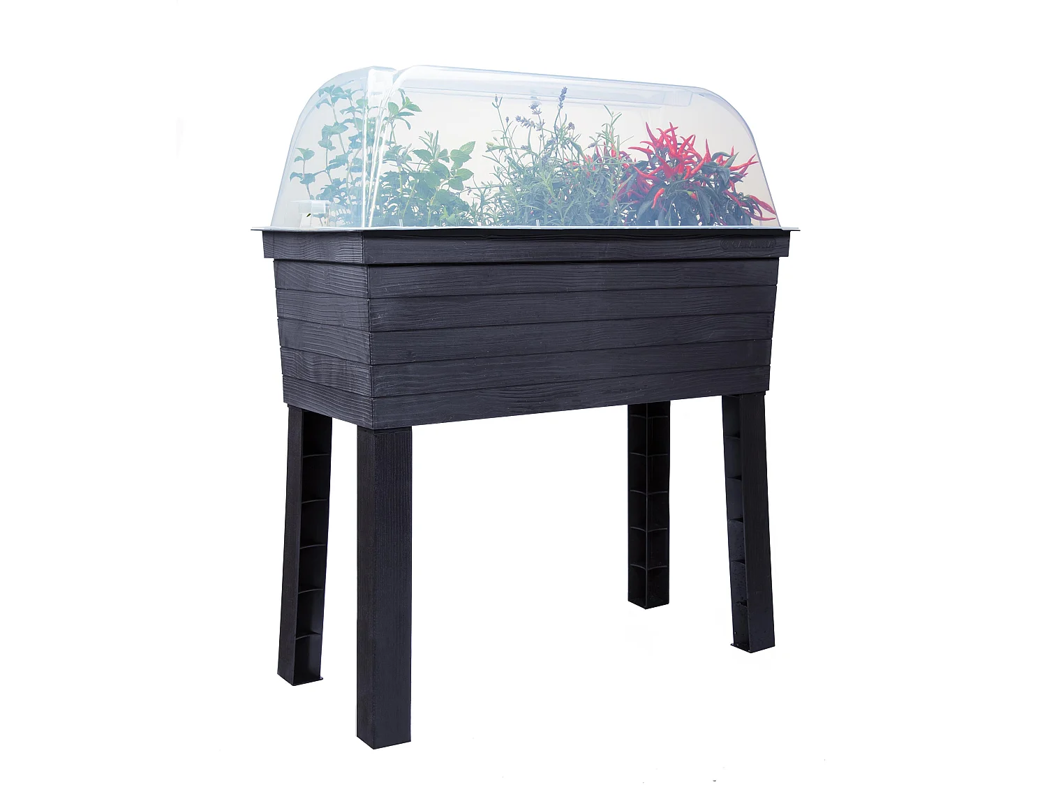 Kit de 3 carrés potagers "Urban" sur pieds avec serre - 75 x 37 x 65 cm