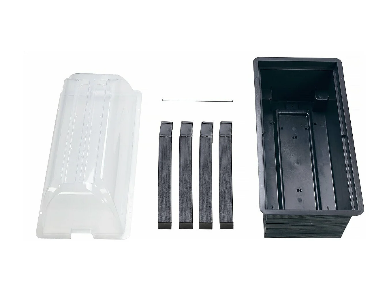 Kit de 3 carrés potagers "Urban" sur pieds avec serre - 75 x 37 x 65 cm