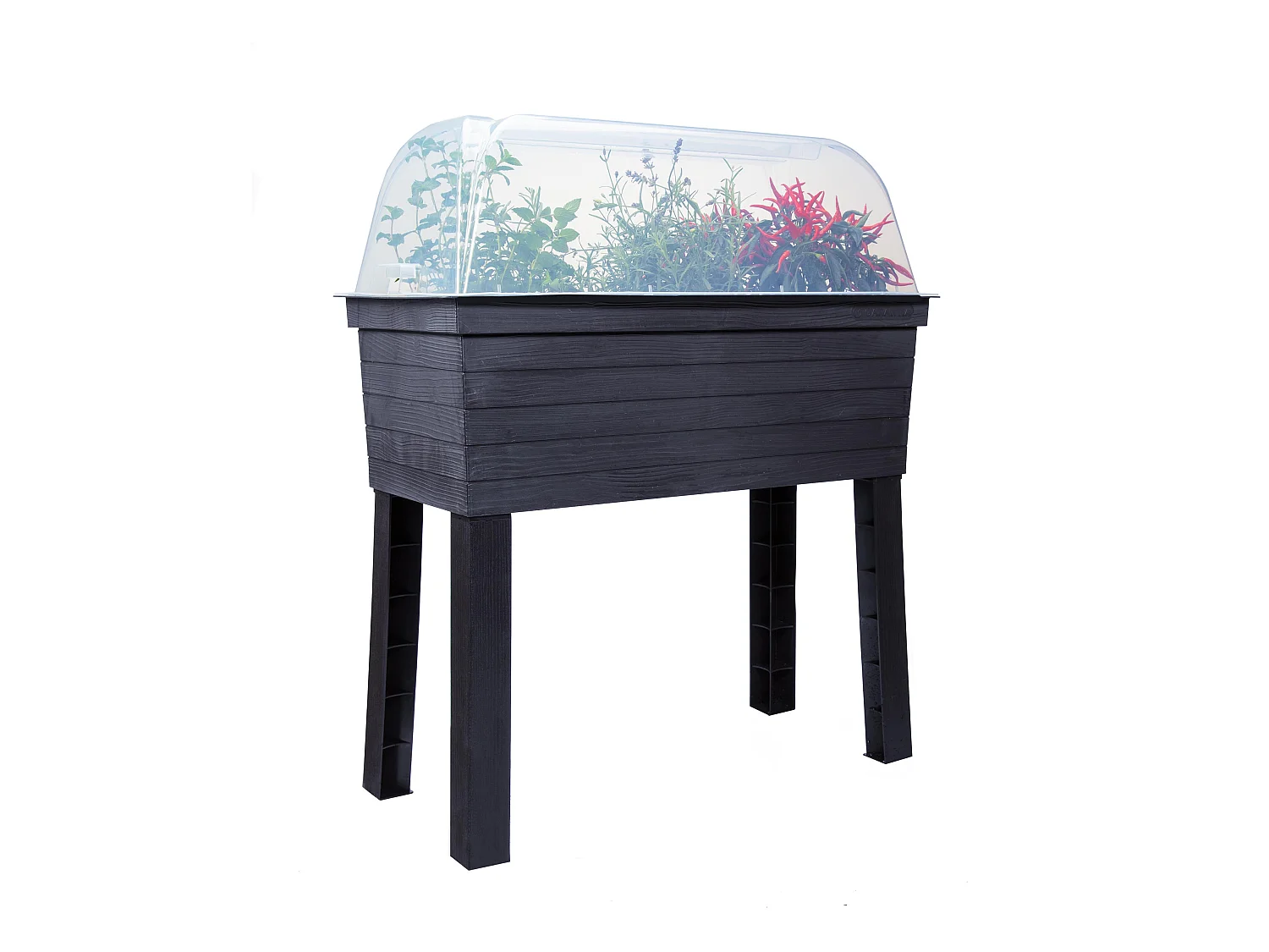 Kit de 3 carrés potagers "Urban" sur pieds avec serre - 75 x 37 x 65 cm