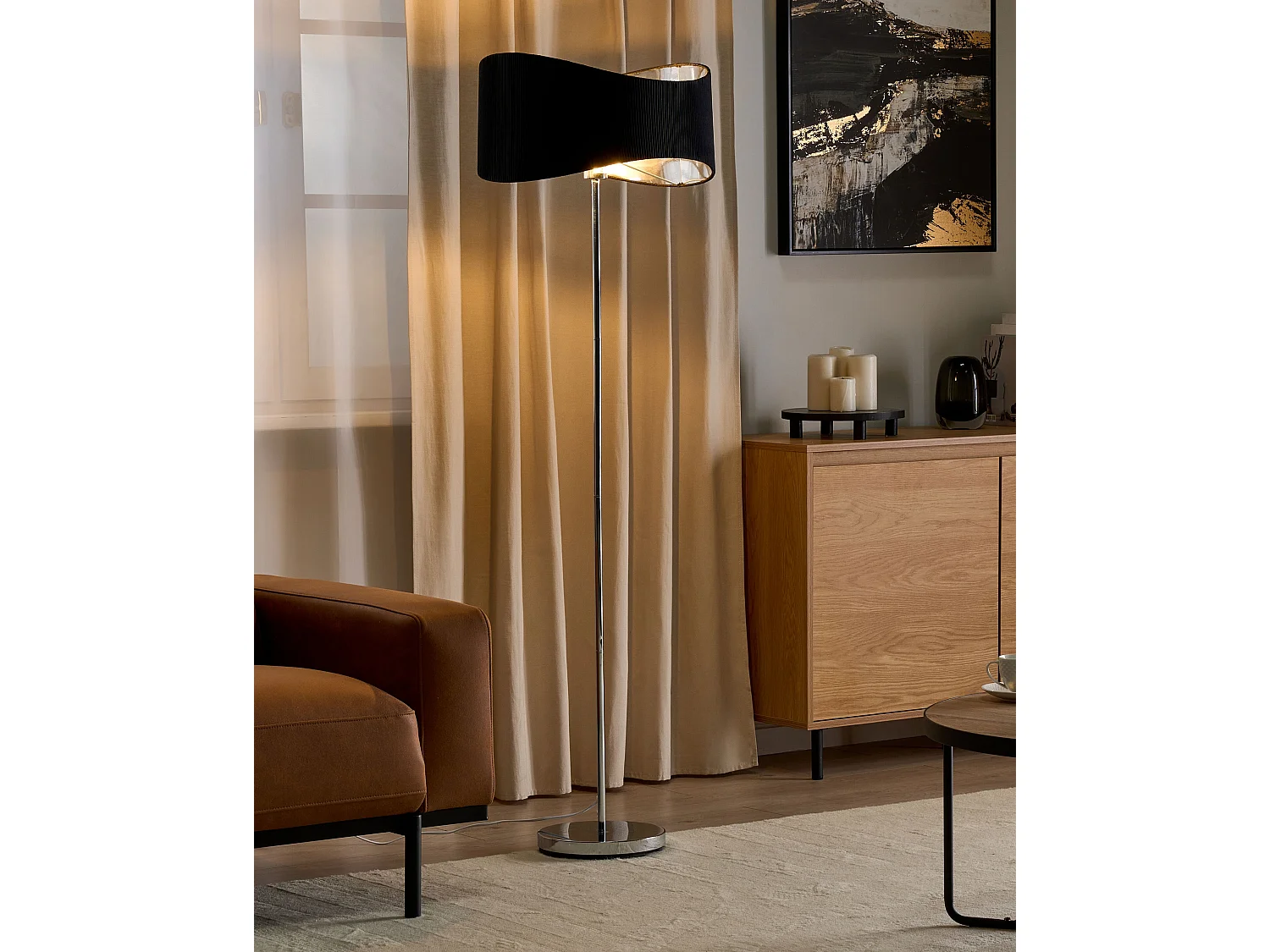 Lampada da pavimento CALVILLO Metallo Argento