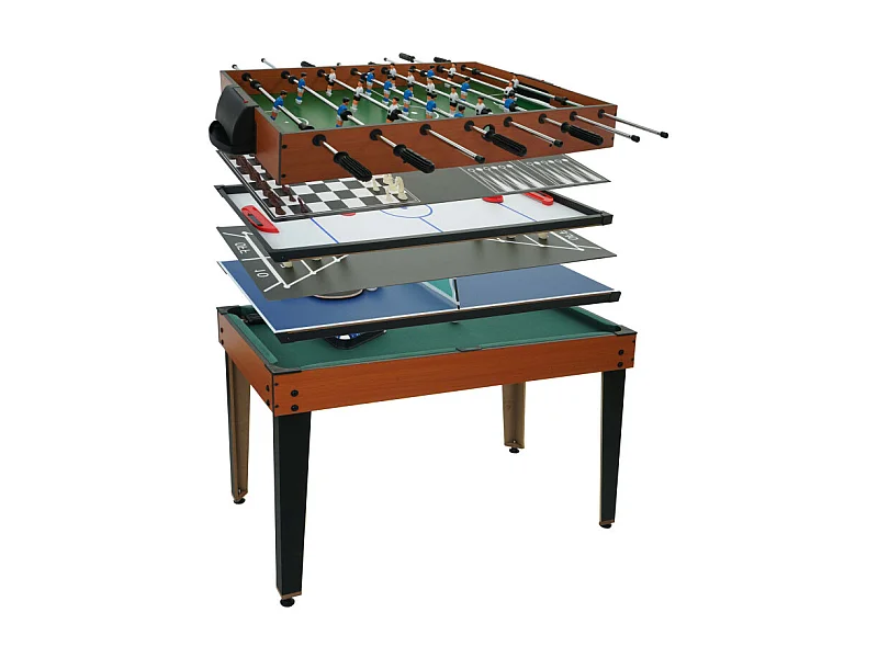 Table de baby-foot HWC-M33, baby-foot billard hockey 7in1 table de jeu multi-joueurs, MDF 80x123x101cm