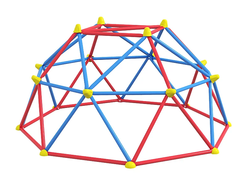 Dôme d'escalade enfant Ø 183 x 90H cm - nombreuses prises - charge max. reco. totale 180 Kg - métal PP multicolore