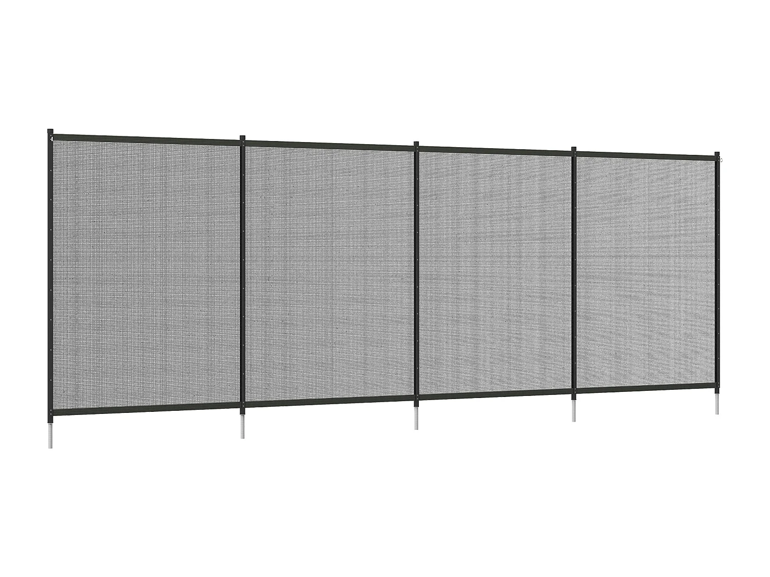 Clôture barrière de sécurité pour piscine - lot de 4 panneaux - dim. totales 365L x 126H cm - alu textilène noir