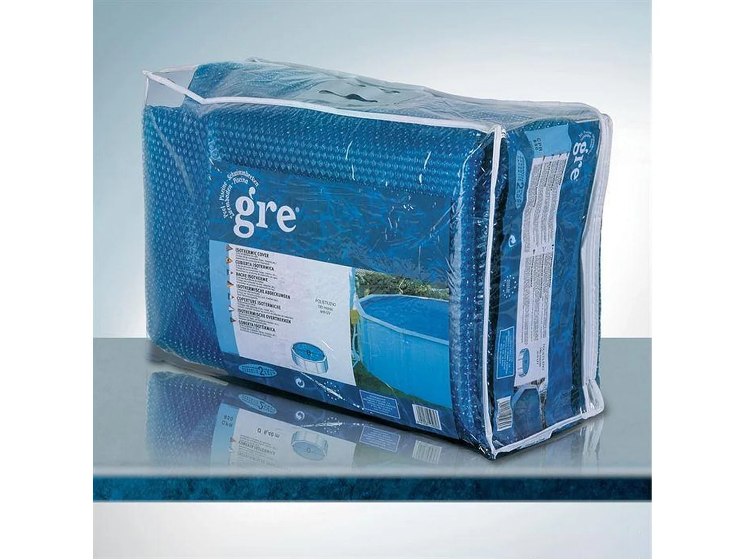 Bâche à bulles 180 microns pour piscine acier ovale 9,15 x 4,70 m - Gré