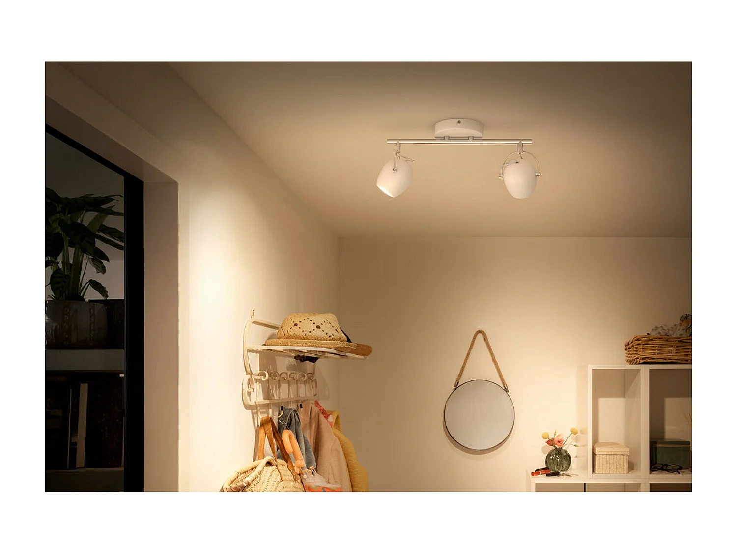 Plafonnier LED  2 Spots Rivano 2x4.3W Blanc
