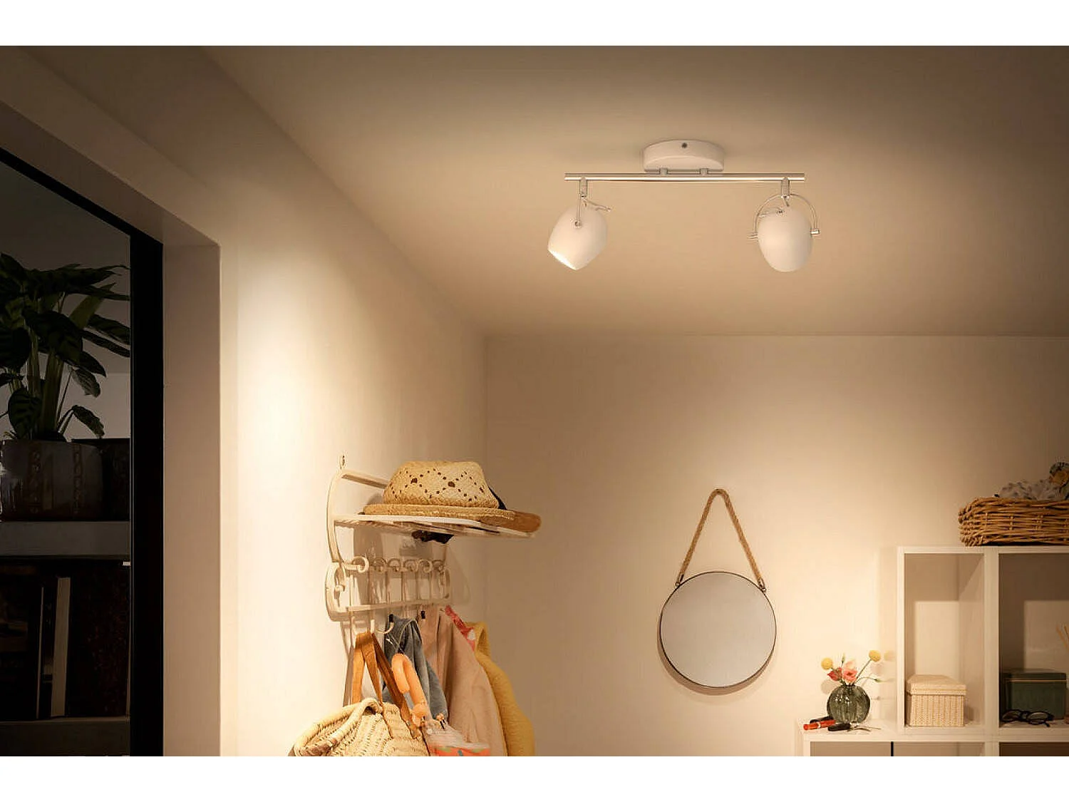 Plafonnier LED  2 Spots Rivano 2x4.3W Blanc
