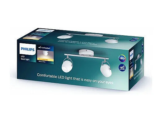 Plafonnier LED  2 Spots Rivano 2x4.3W Blanc