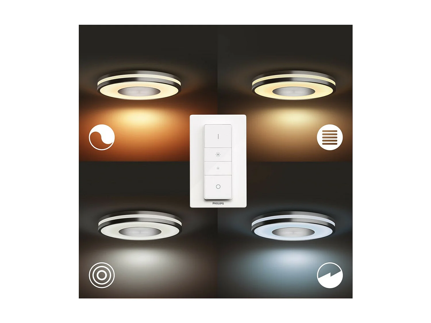 Plafón LED 27W White Ambiance Hue Being Plata