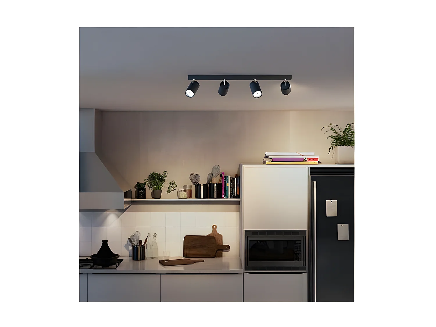 Plafonnier  4 Spots Kosipo Noir