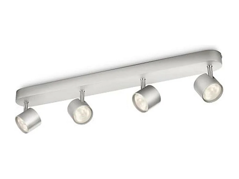 Lampada da Soffitto LED Regolabile Orientabilecon Quattro Faretti 4x4.5W Star Argento
