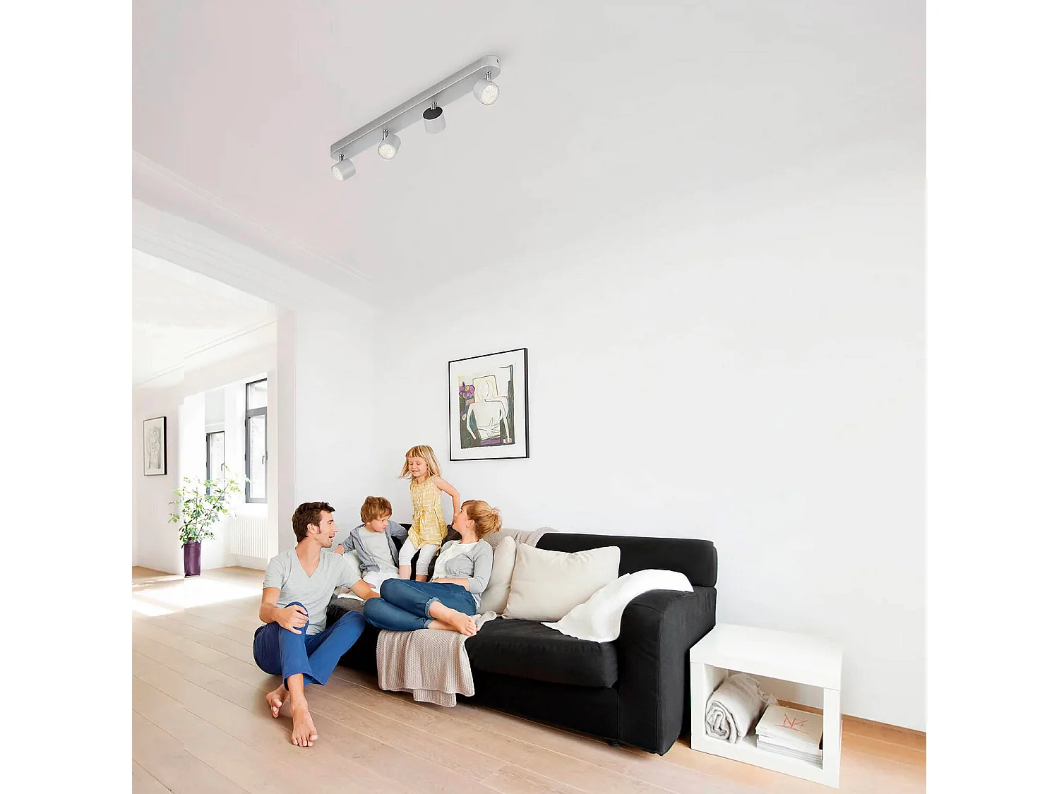 TechBrey Lámpara de Techo LED Regulable con Cuatro Focos 4x4.5W PHILIPS Star