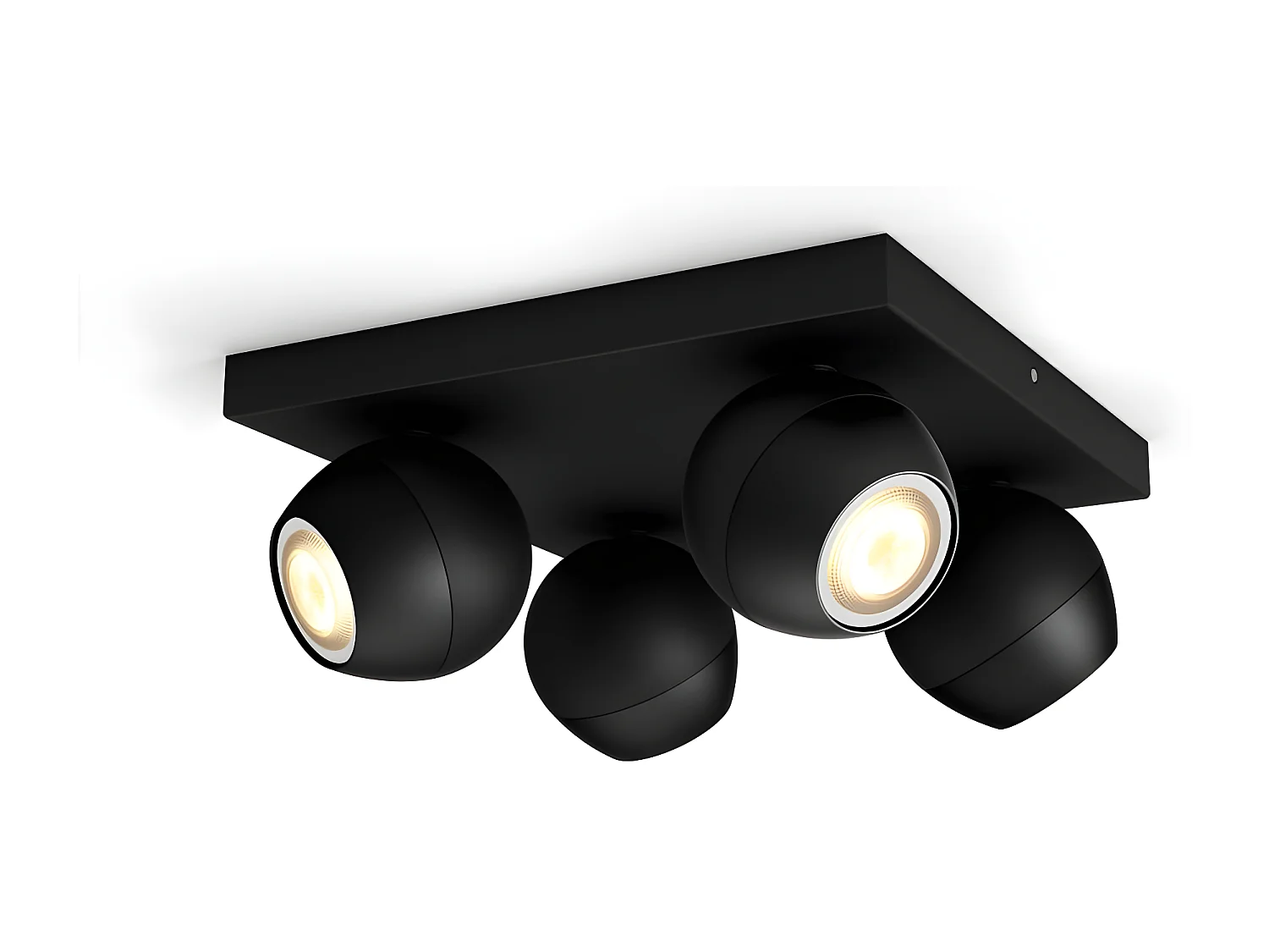 Lampada da Soffitto White Ambiance Quattro Faretti GU10 Hue Buckram Nero