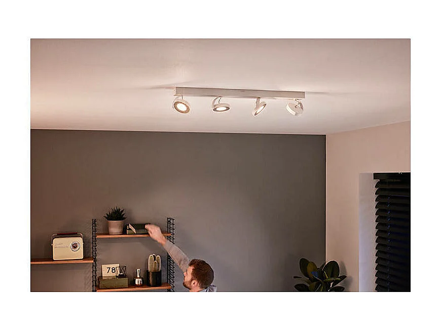 Plafonnier LED Dimmable WarmGlow 4x4.5W  Clockwork Blanc 2200 - 2700K