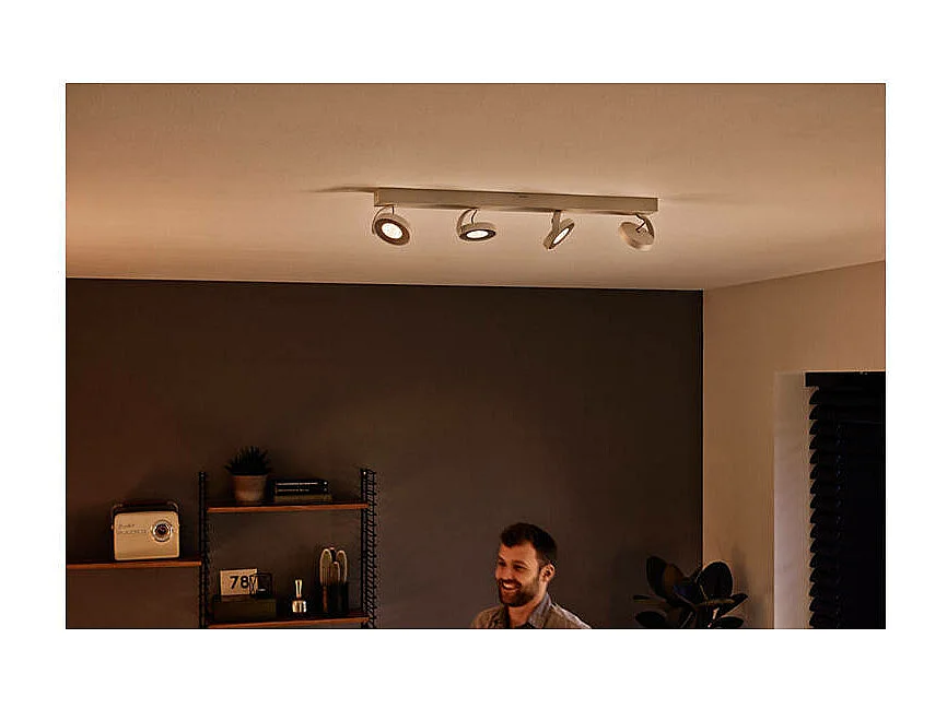 Plafonnier LED Dimmable WarmGlow 4x4.5W  Clockwork Blanc 2200 - 2700K