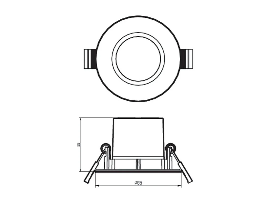 Spot Downlight LED  Dimmable Dive 5W Coupe Ø 70mm Nickel