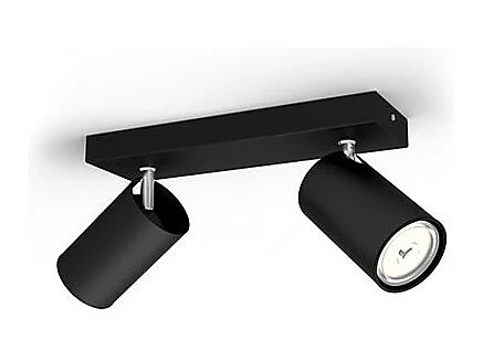 Lampada da Soffitto con Due Faretti Kosipo Nero