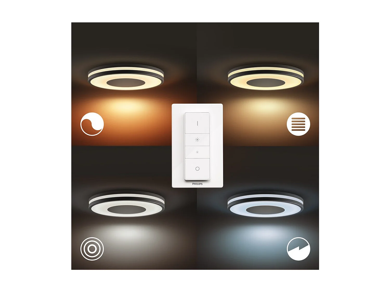 Plafón LED 27W White Ambiance Hue Being Negro