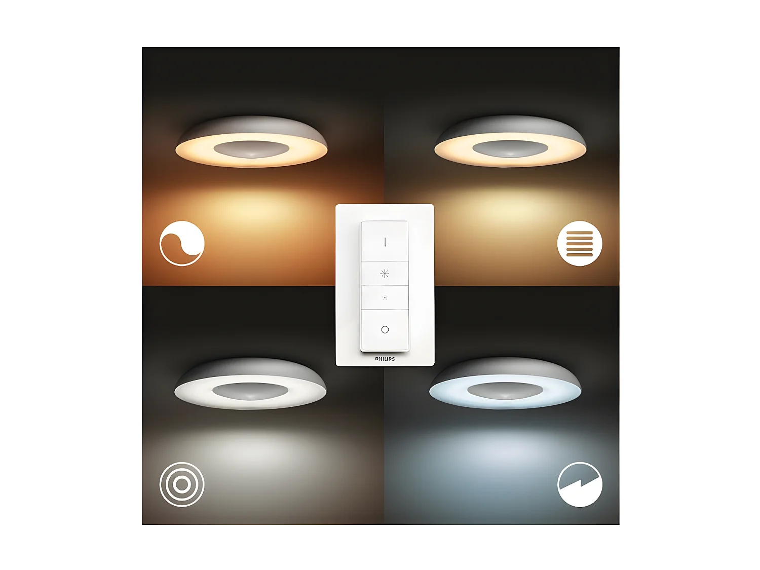 Plafón LED 27W White Ambiance Hue Still Gris
