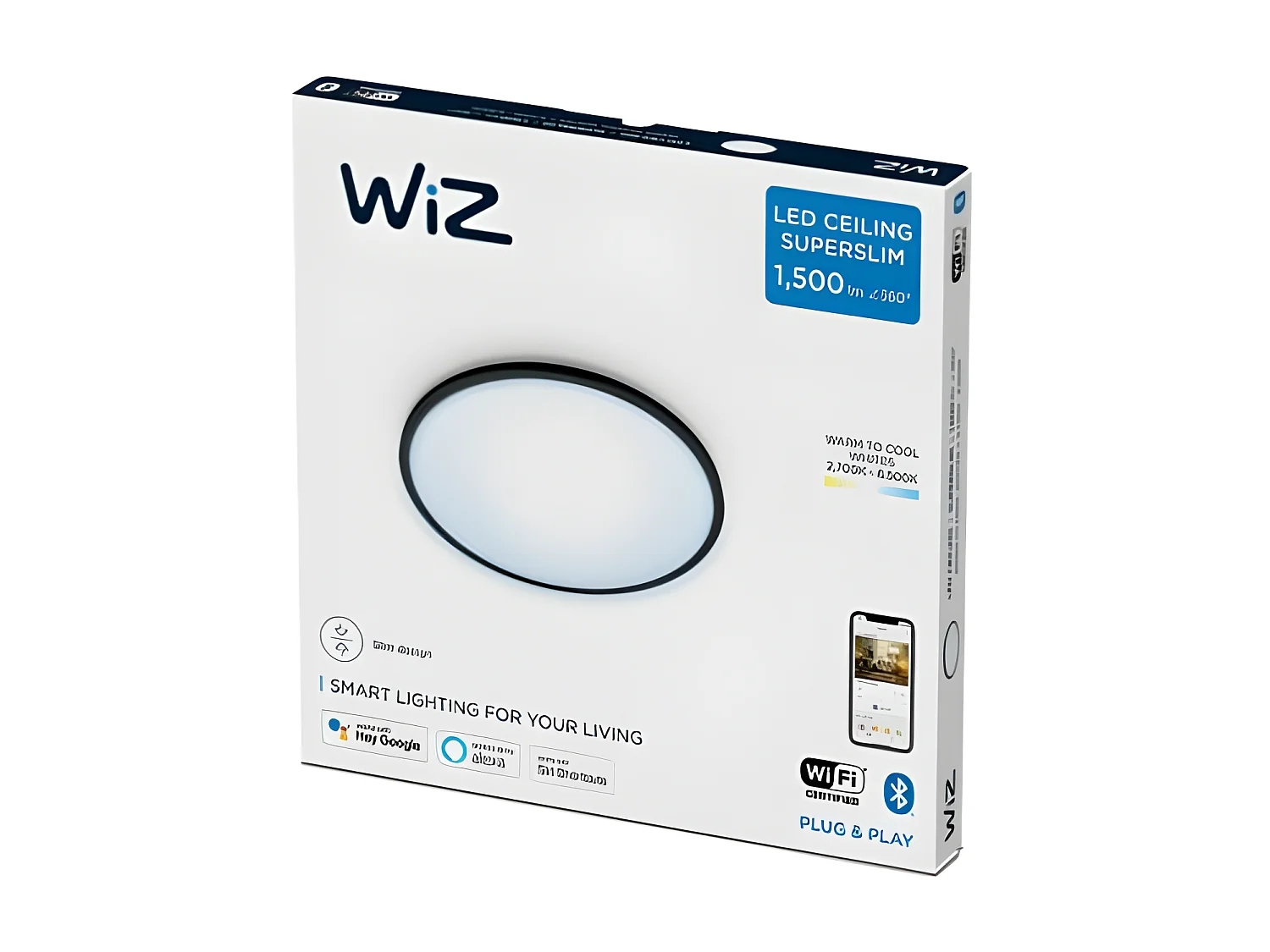 Plafón LED Regulable CCT Smart WiFi + Bluetooth 16W WiZ Negro