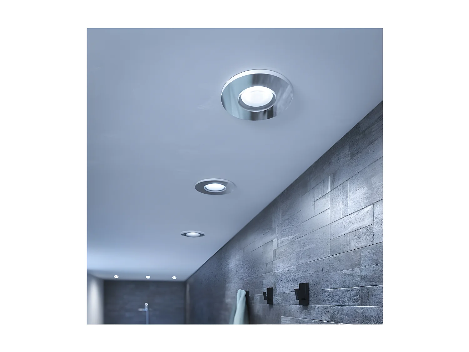 Pack 3 Focos Downlight White Ambiance GU10 Hue Adore Corte Ø70 mm Cromado