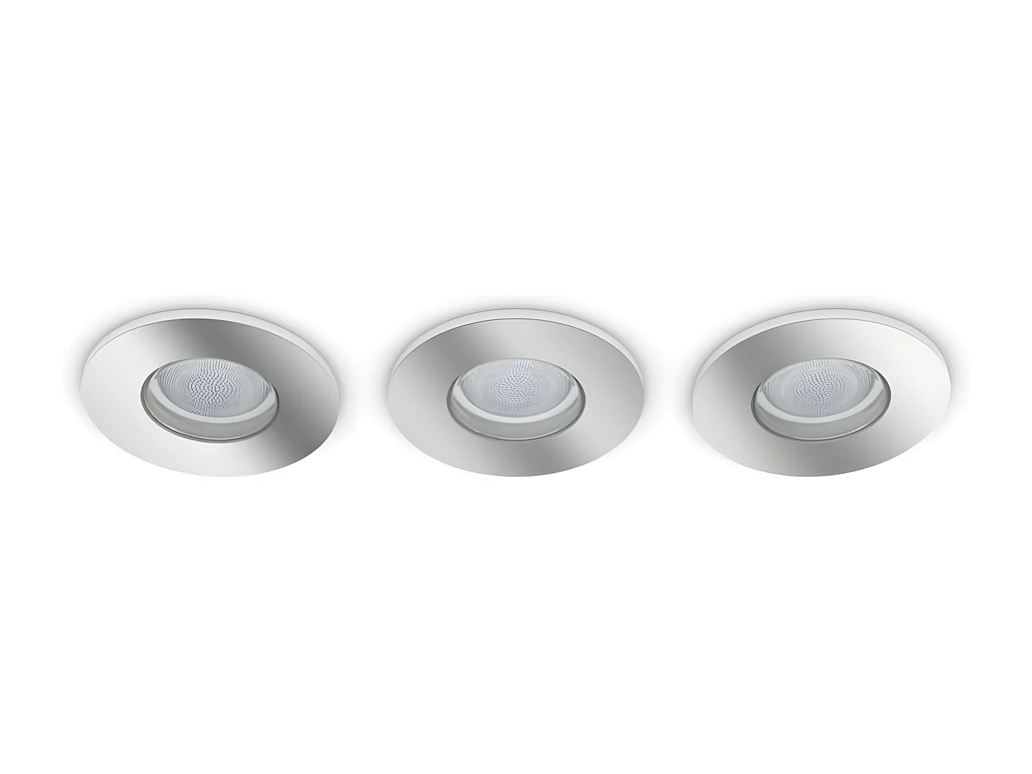 Pack 3 Faretti Downlight White Ambiance GU10 Hue Adore Foro Ø 70mm Cromato