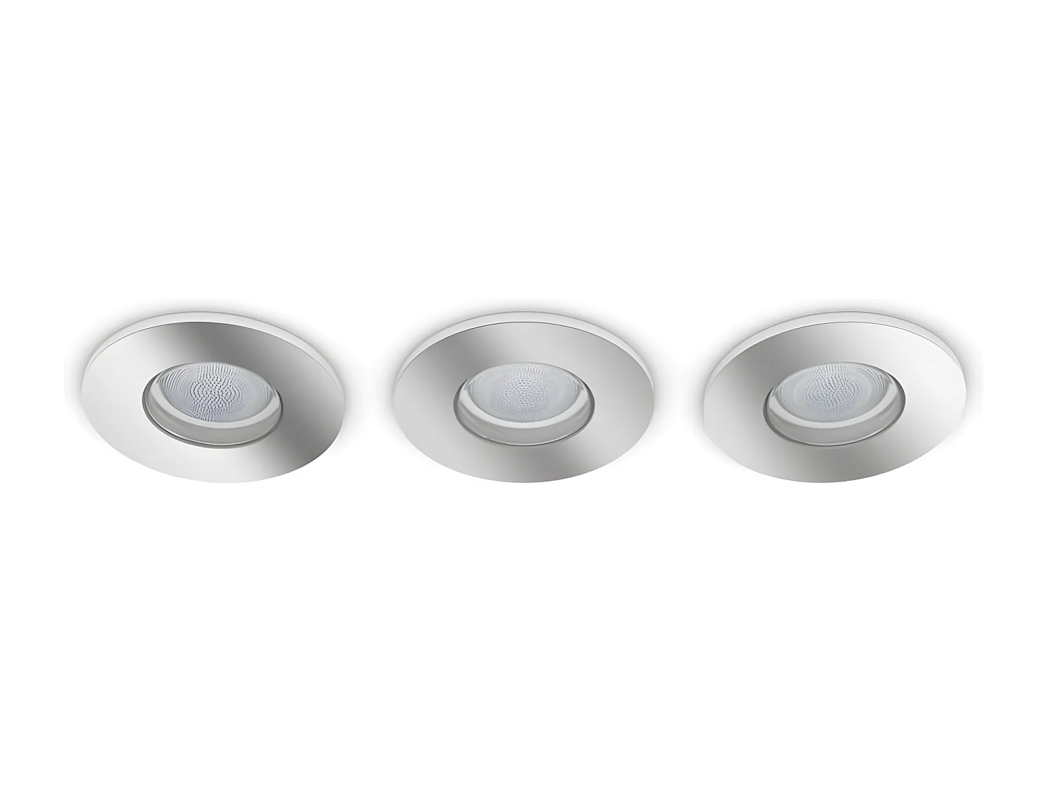 Pack 3 Faretti Downlight White Ambiance GU10 Hue Adore Foro Ø 70mm Cromato