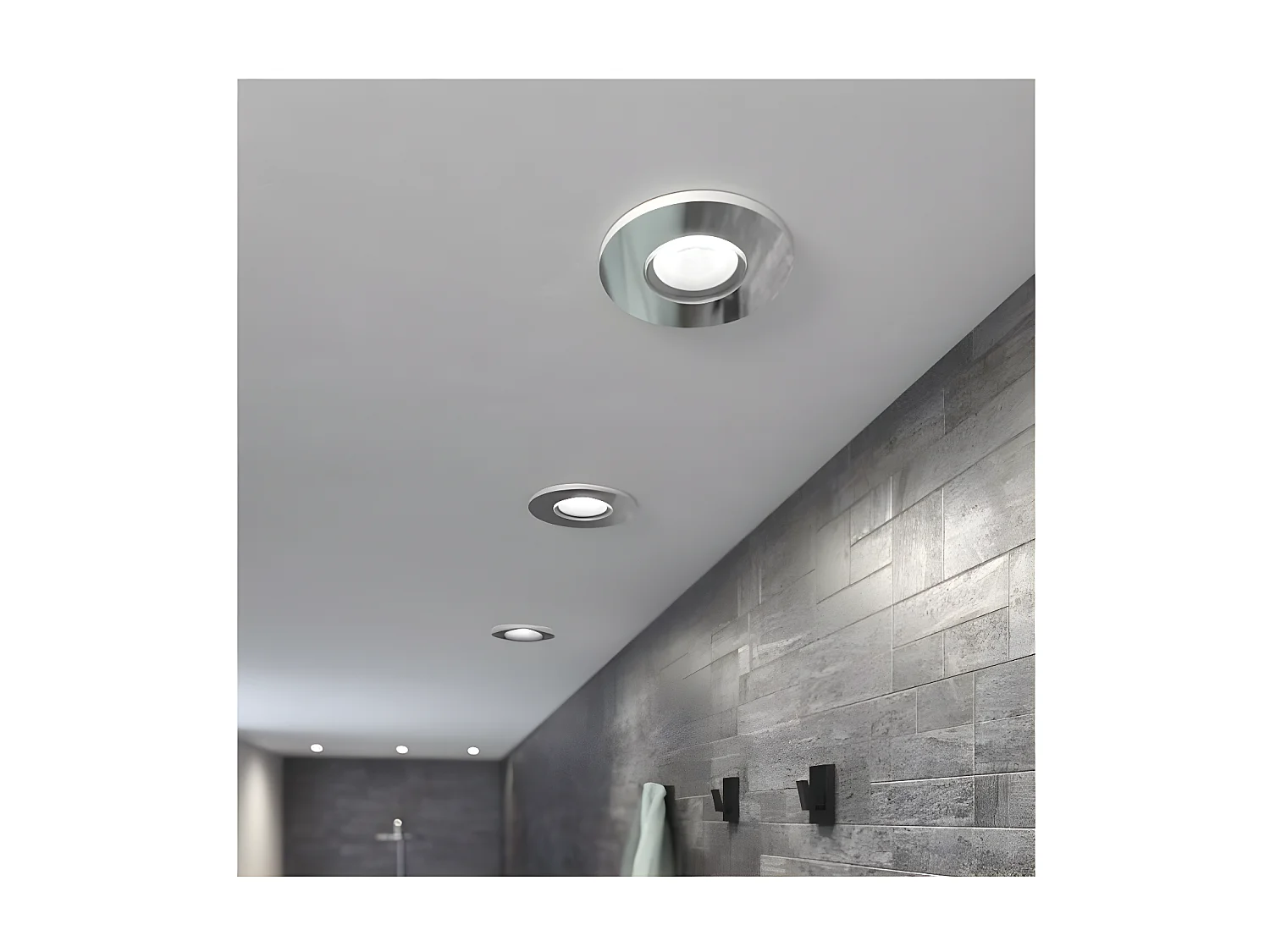 Pack 3 Faretti Downlight White Ambiance GU10 Hue Adore Foro Ø 70mm Cromato