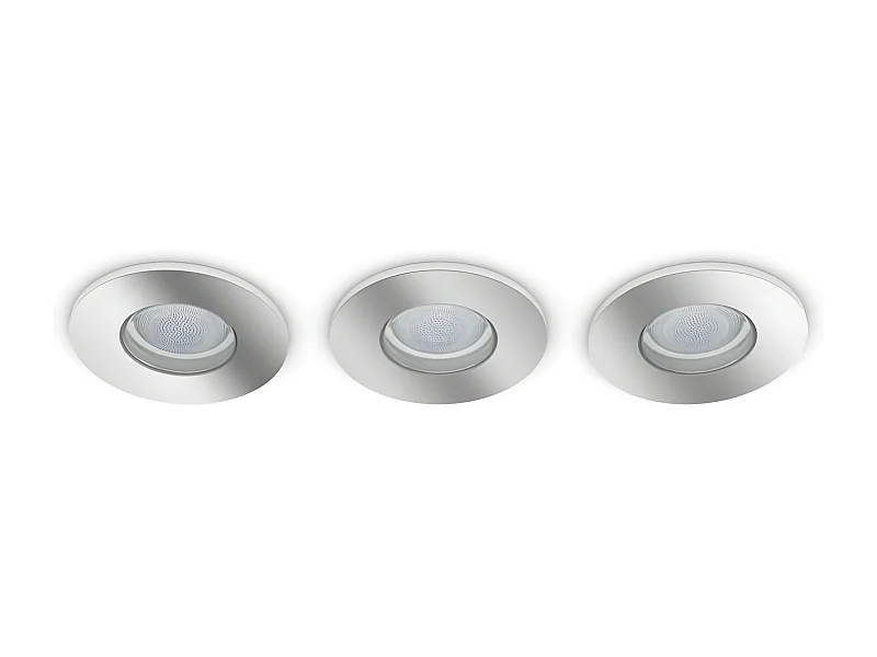 Pack 3 Faretti Downlight White Ambiance GU10 Hue Adore Foro Ø 70mm Cromato