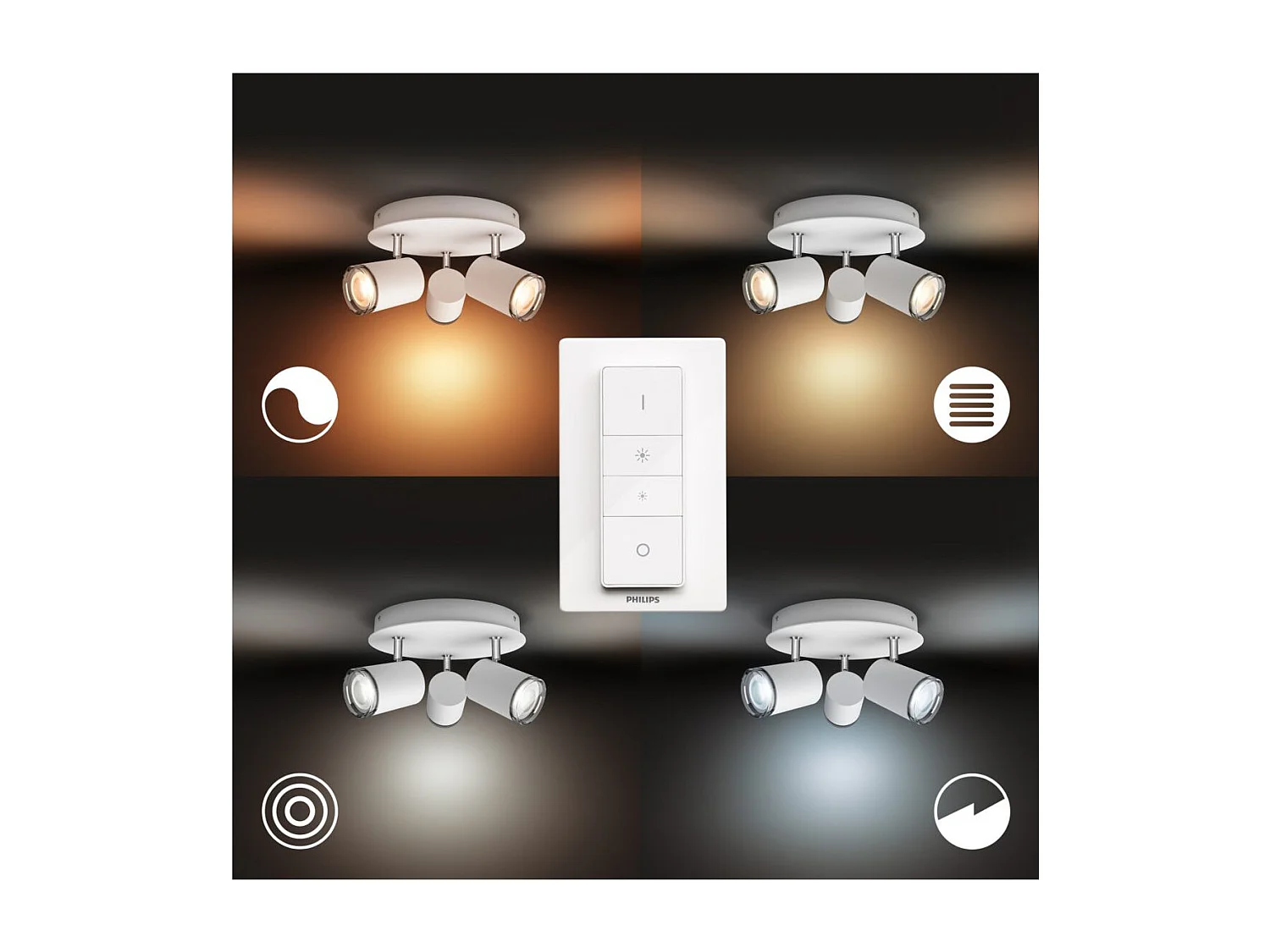 Plafonnier Rond White Ambiance Adore 3xGU10  Hue Blanc