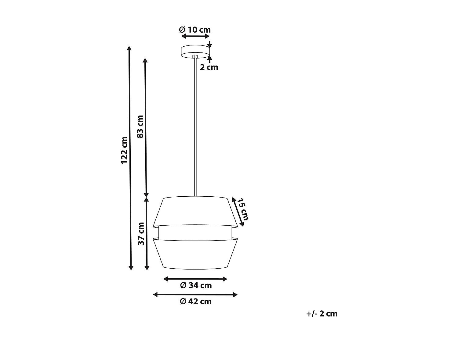Hanglamp ATOYAC Kunstlinnen Beige