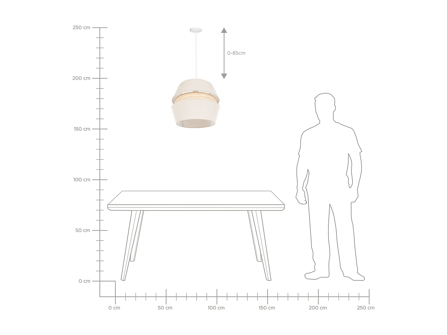 Hanglamp ATOYAC Kunstlinnen Beige