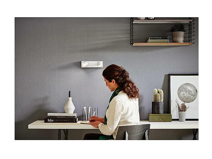 Plafonnier LED Dimmable WarmGlow avec 2 Spots 2x4.5W  Star Blanc 2200 - 2700K