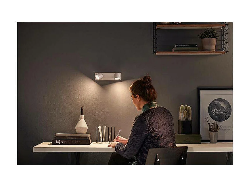 Plafonnier LED Dimmable WarmGlow avec 2 Spots 2x4.5W  Star Blanc 2200 - 2700K