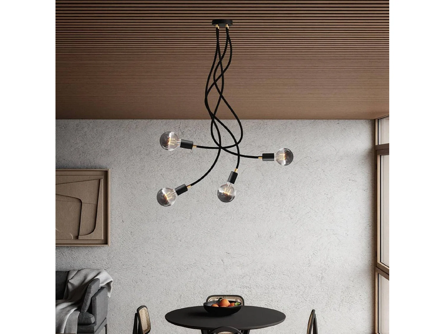 Lampada da Soffitto Flessibile Flex SPM4FLVN90OTSRM04 CREATIVE-CABLES Nero