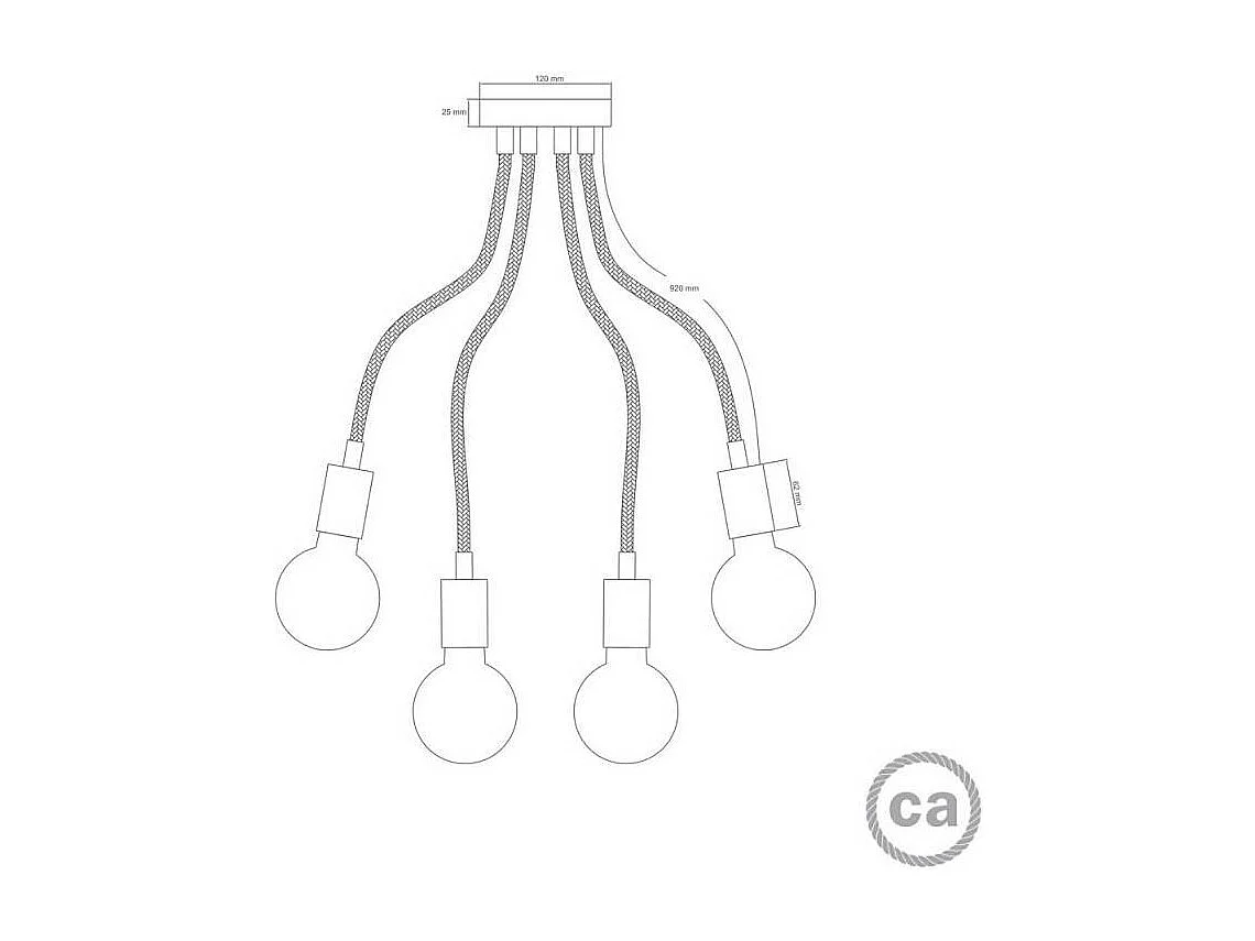 Lampada da Soffitto Flessibile Flex SPM4FLVN90OTSRM04 CREATIVE-CABLES Nero
