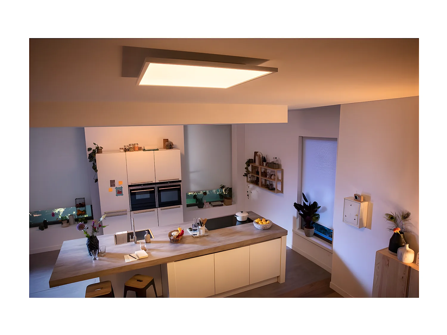 Plafonnier LED CCT Carré White Ambiance Aurelle 24.5W  Hue Blanc