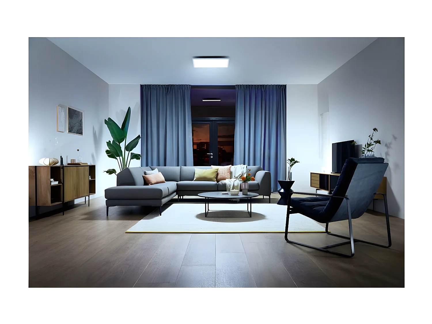 Plafonnier LED CCT Carré White Ambiance Aurelle 24.5W  Hue Blanc