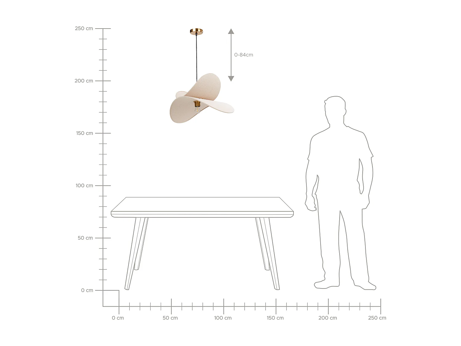 Hängelampe MASCOTA Kunstleinen Beige