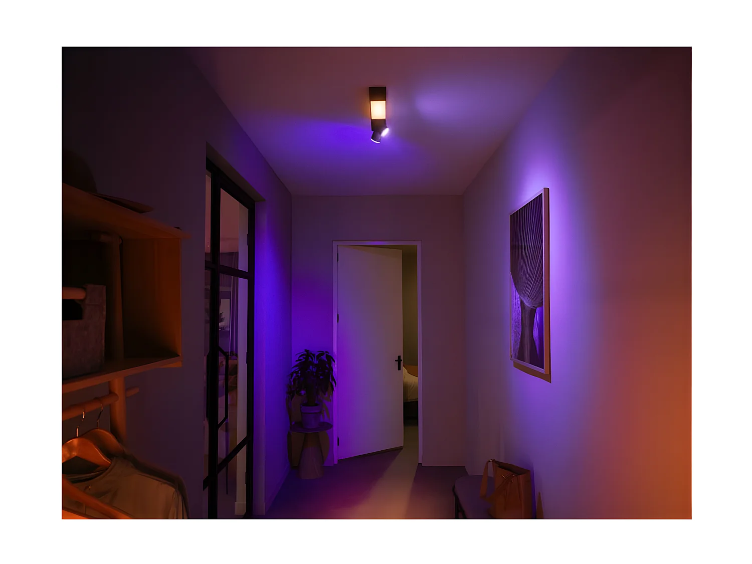 Plafonnier LED White Color Centris GU10 2x5.7W  Hue Noir
